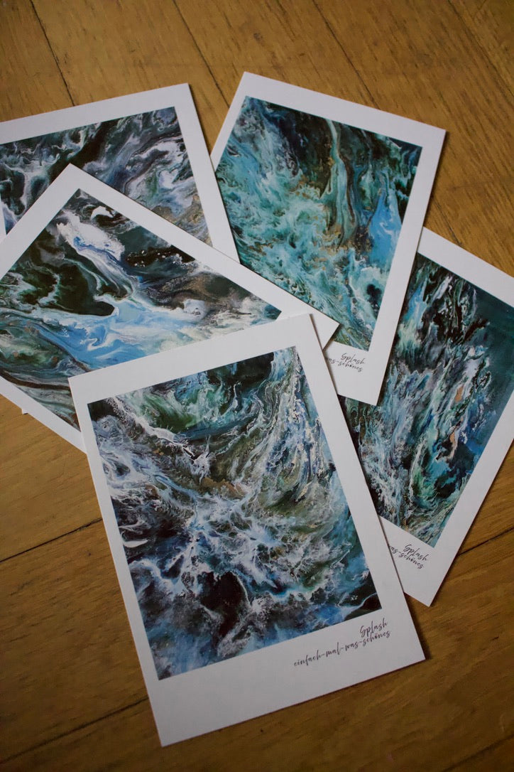 Postkarten 5er Set "Splash" aus der Reihe Fluid