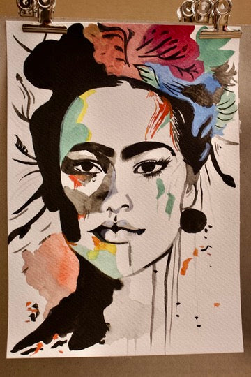 Original Kunstwerk "Frida" aus der Reihe Aquarell