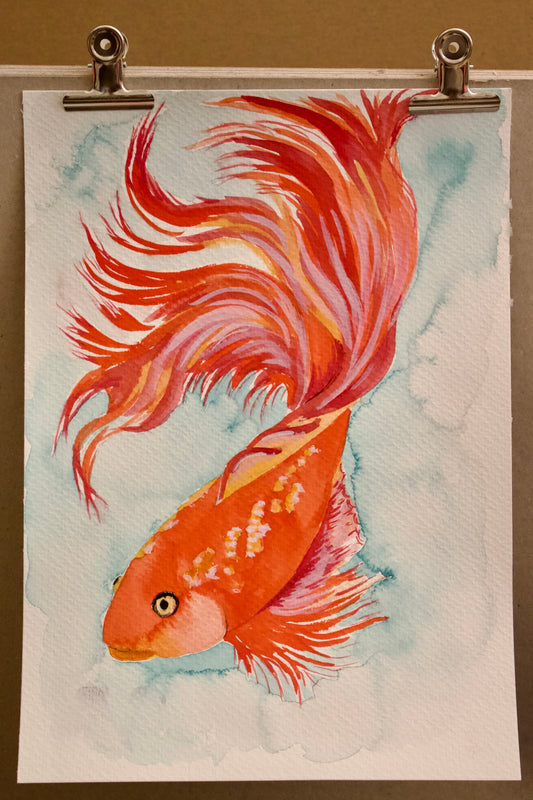 Original Kunstwerk "Goldfish" aus der Reihe Begegnungen Malibu 2024