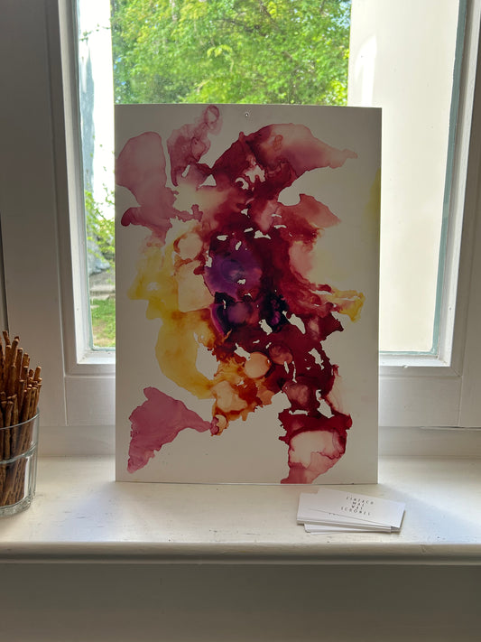 Original Kunstwerk "pink ink" aus der Reihe abstrakt/mixed media