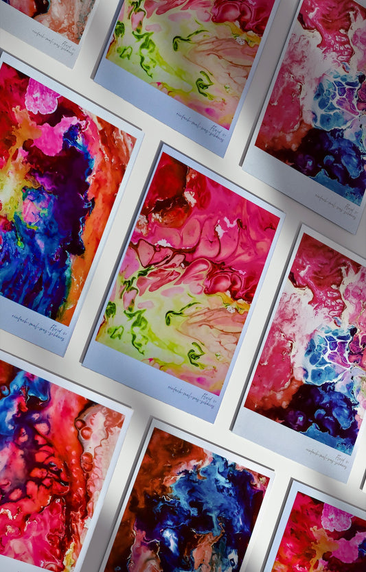 Postkarten 5er Set "Spring" aus der Reihe Fluid