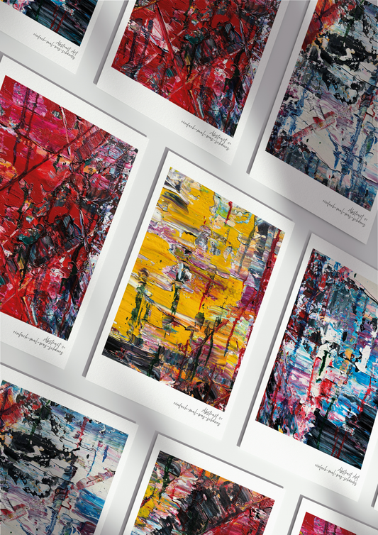 Postkarten 5er Set "Spachteln" aus der Reihe Abstrakt