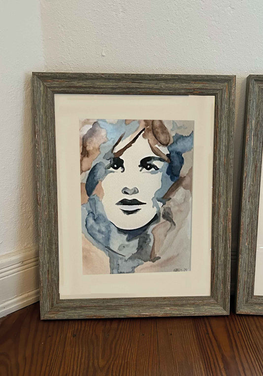Original Kunstwerk "women in blue " aus der Reihe Begegnungen Malibu 2024